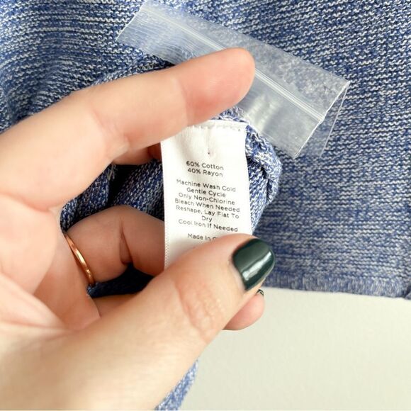 Talbots Petite Knit Sweater Blue White Variegated Button Details Women's S - Picture 4 of 10